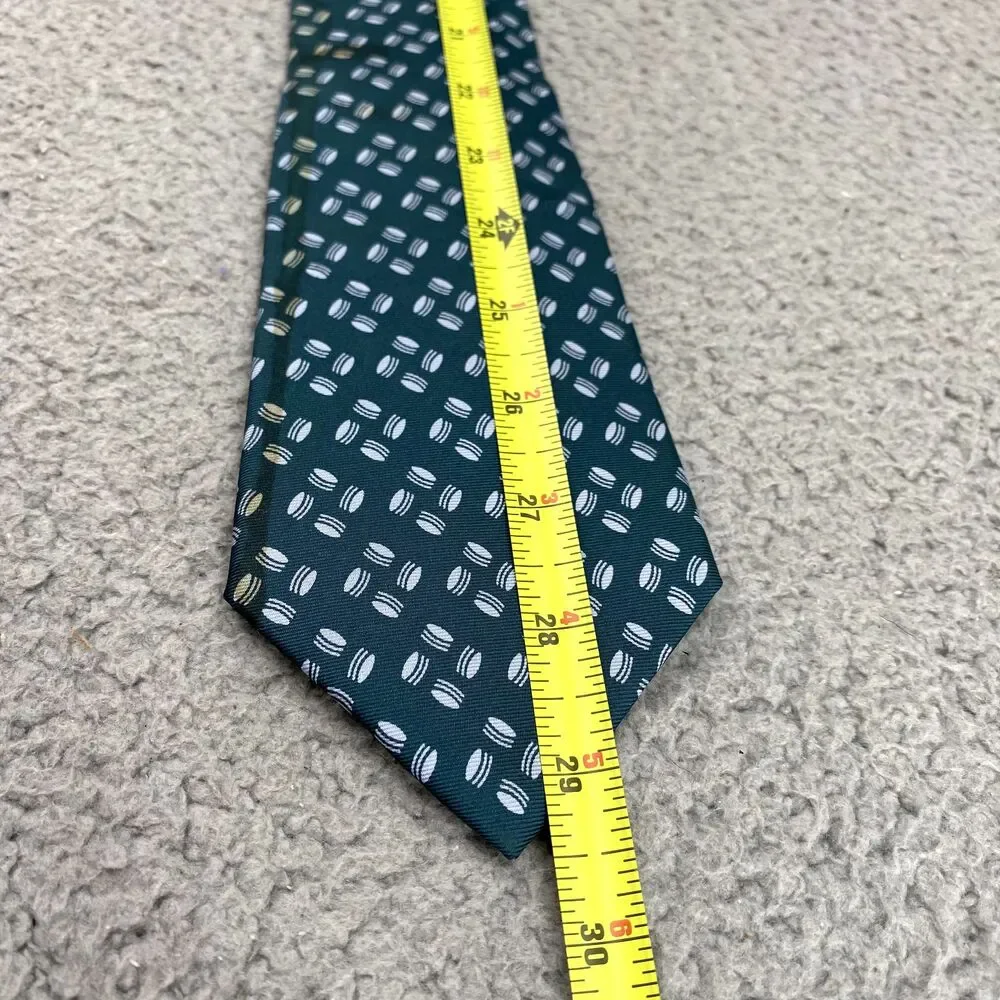 Vintage Christian Dior Men Silk Necktie Green Macaron Corpcore Preppy 90s Career